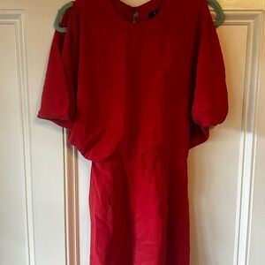 Wren Red Sheath Dress with Dolman Sleeves